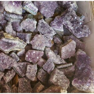 2 Purple Amethyst Druze Cluster Gemstone Crystal Specimen 1-2" Druzy